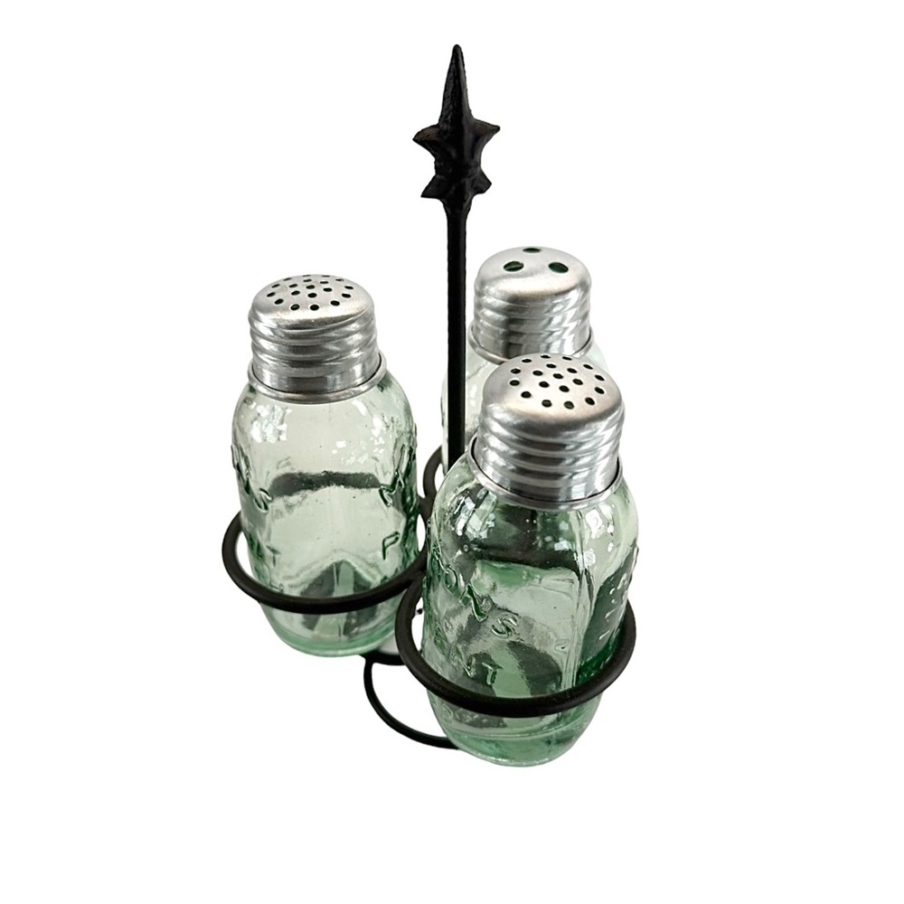 Vintage Salt, Pepper, Toothpick Holder with holder/caddy